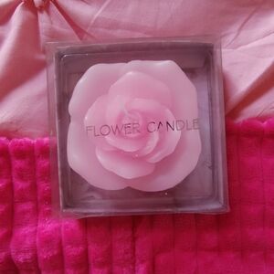 Pink Rose Candle • Pink Floral Candle • Pink Rose Shaped Candle